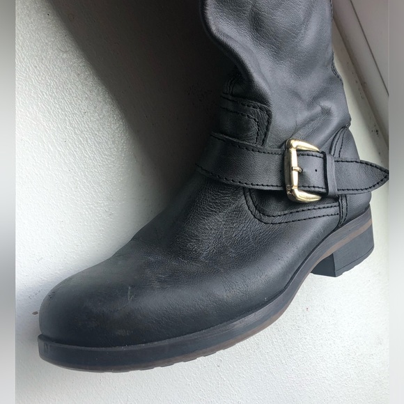 Steve Madden Lindley Biker Boots Knee High Black Leather size 7 - Picture 16 of 16